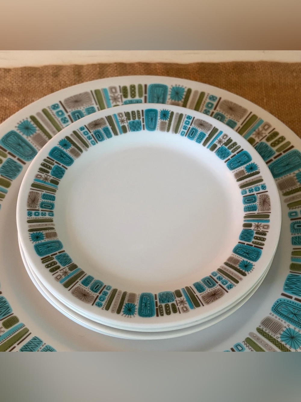 Vintage MCM Texas-Ware Blue Mayan Pattern Melmac Dish Collection💙